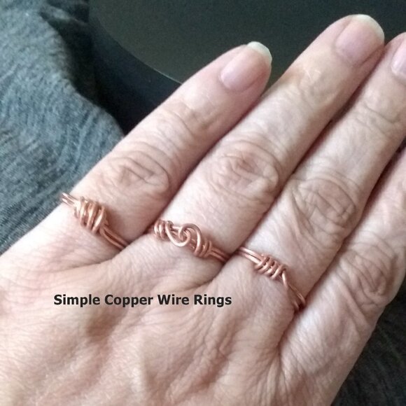 Handmade! Simple & Minimalist Copper Wire Wrapped Ring - Sz 8.5! - Picture 5 of 6